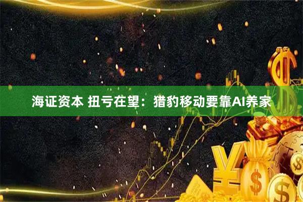 海证资本 扭亏在望：猎豹移动要靠AI养家