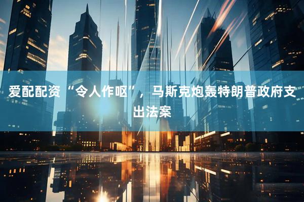 爱配配资 “令人作呕”，马斯克炮轰特朗普政府支出法案